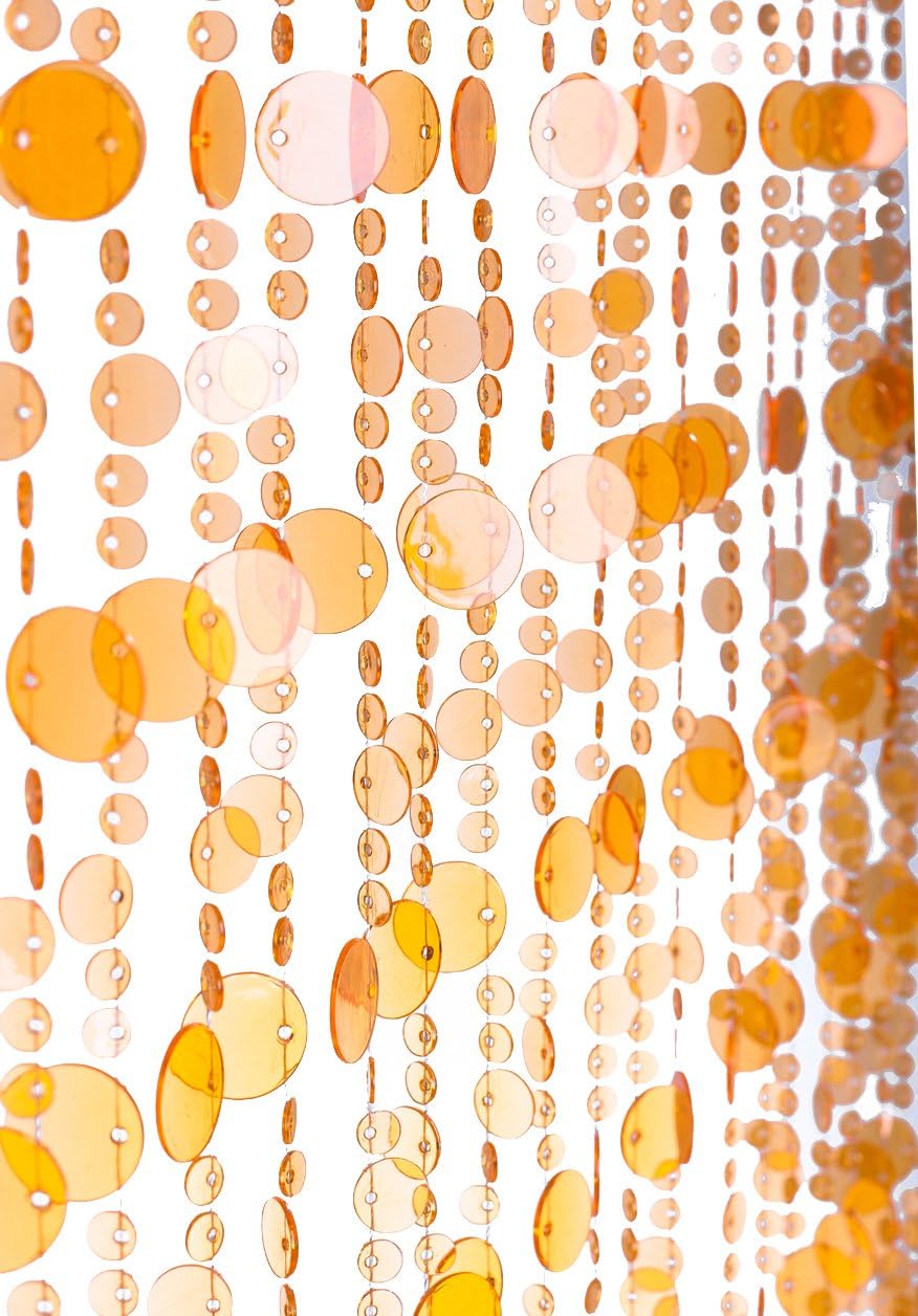 ShopWildThings Beaded Curtain Bubbles Orange Acrylic