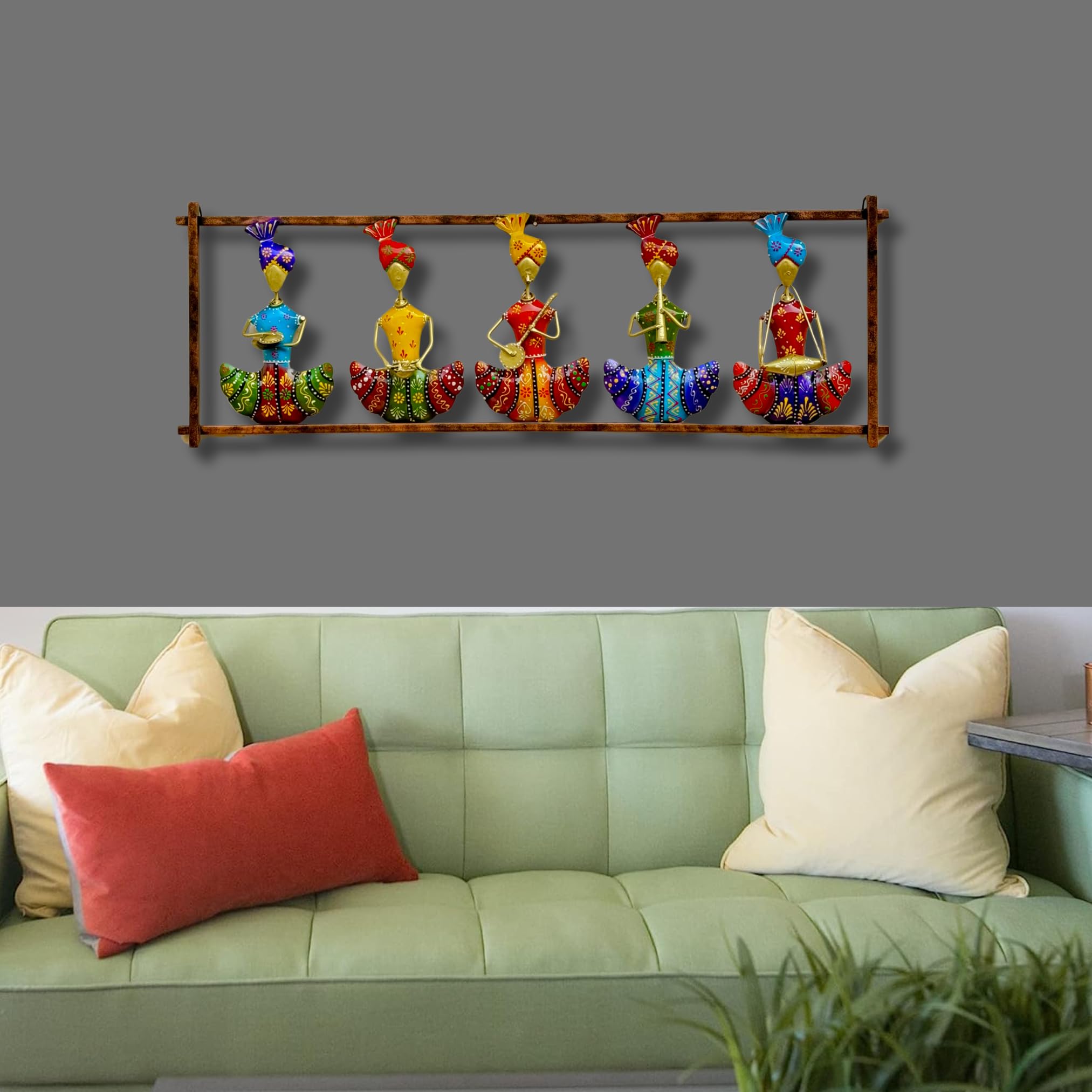 ZXC Metal Rajasthani 5 Musicians Wall Decor/Wall Hanging For Living Room/Bedroom Size-30 x10.5 Inch (B0CPBNXQ12) Amazon Price History, Amazon Price Tracker