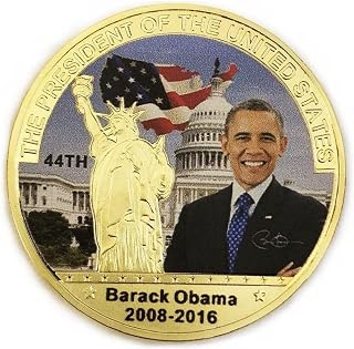 HUBCOINER 44th President Barack Obama Commemorative Coin Challenge Coins Novelty Coin Political Gift - 2 Pieces Gold