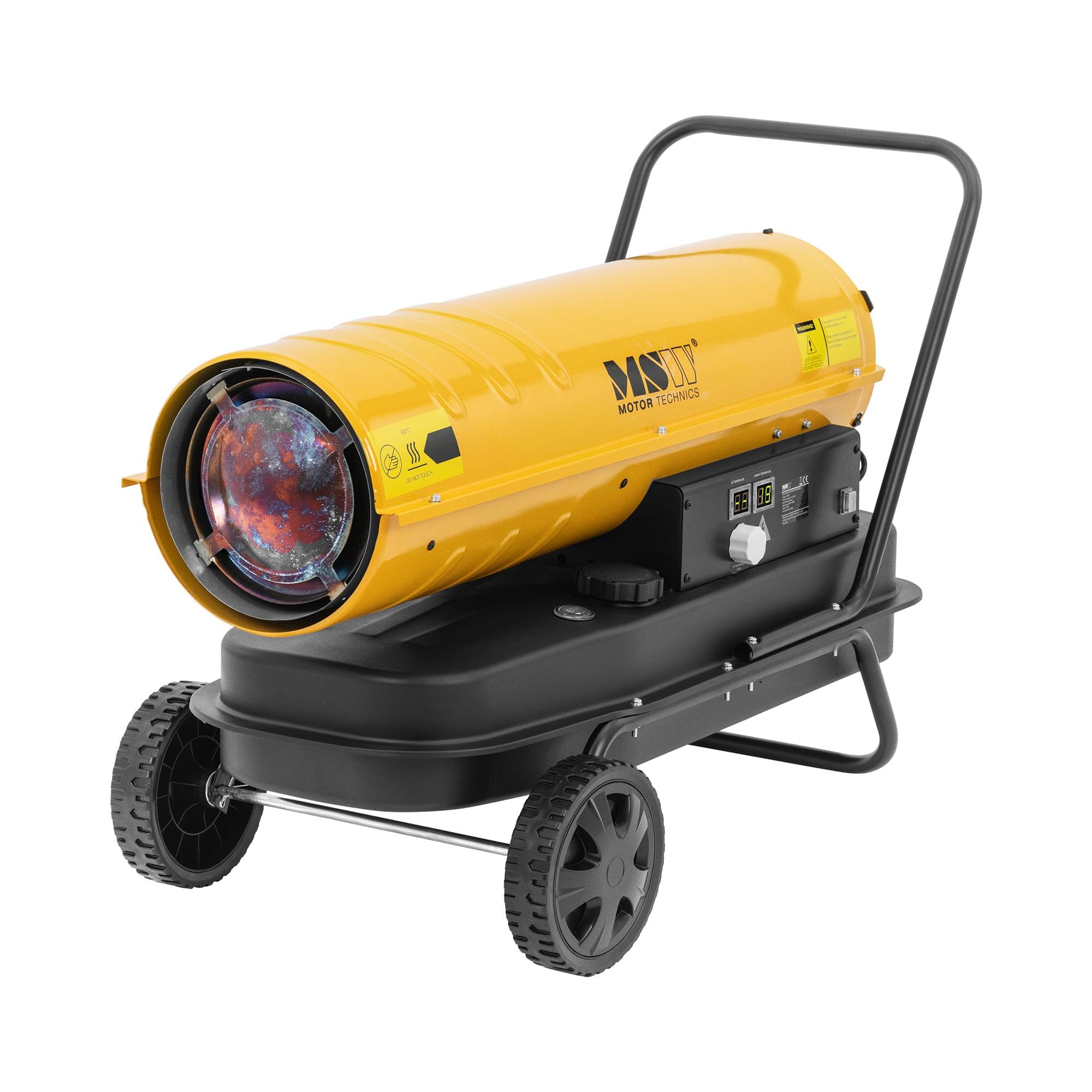 MSW Cañón calefactor de gasoil con ruedas 30 kW Depósito de 38 L Protección contra Sobrecalentamiento ECO series Cañón de calor Cañón calentador Cañón calefactor de diésel Calefactor para obra