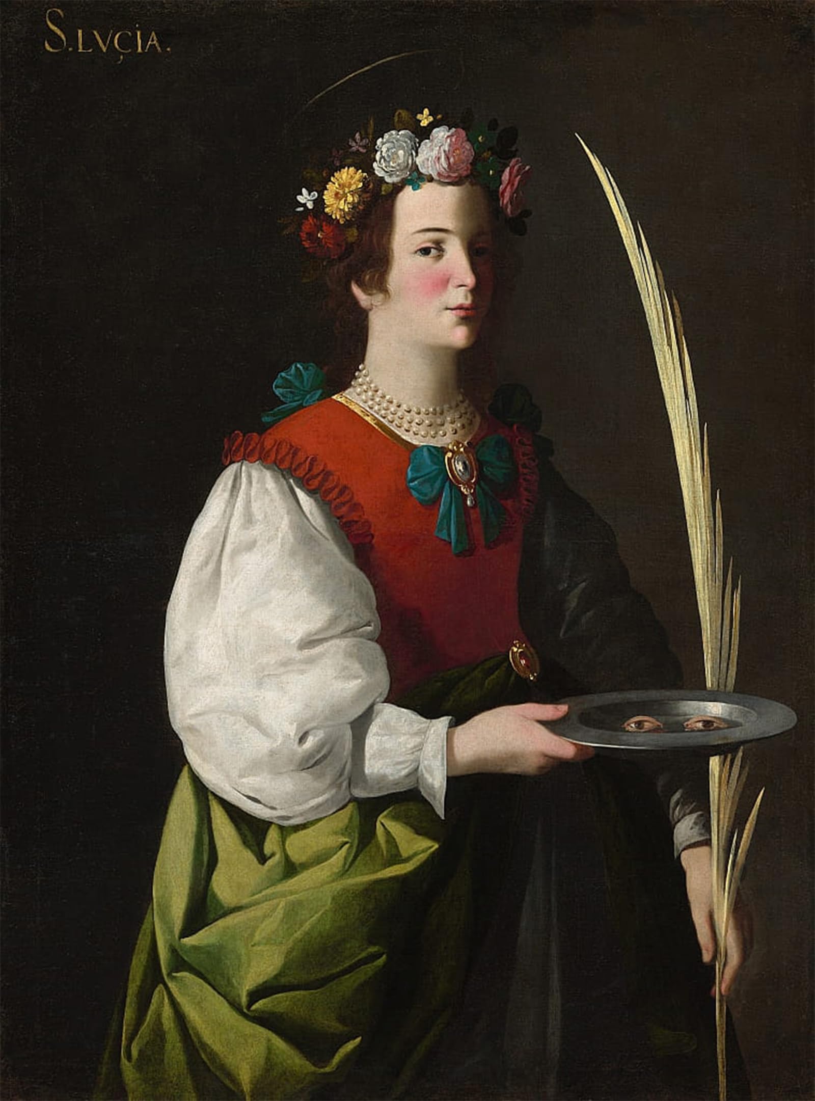 ARTXLXXBN Famous Art Print Poster Vintage Wall Art Saint Lucy by Francisco De Zurbaran Canvas Art Poster for Home Decor 60x90cm