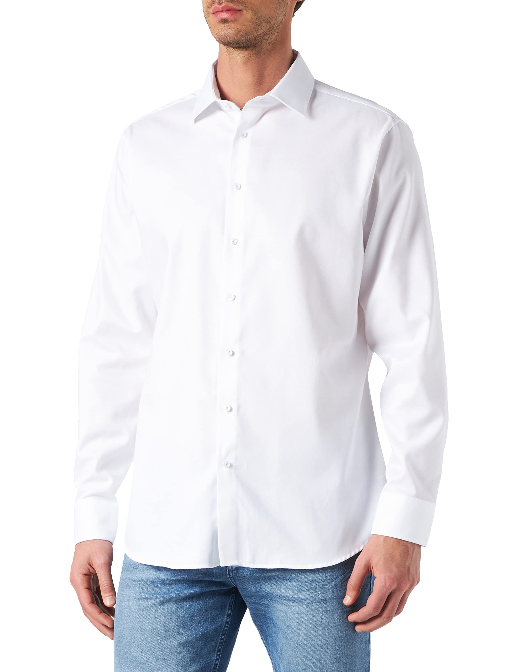 Seidensticker Men's Weiß Business Hemd Shirt, 38 Size 15