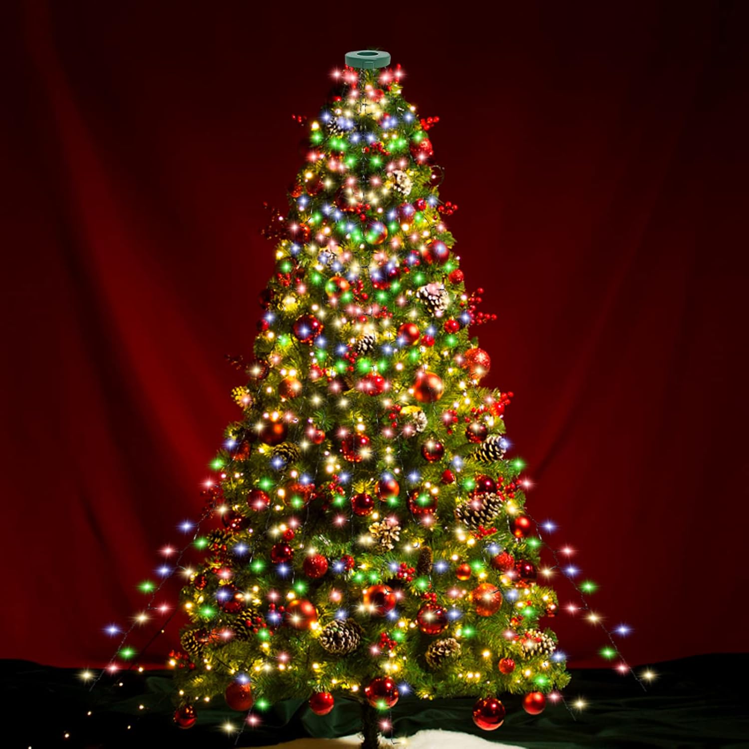 Zichaojia Christbaumbeleuchtung mit Ring, 280 LEDs Weihnachtsbaum