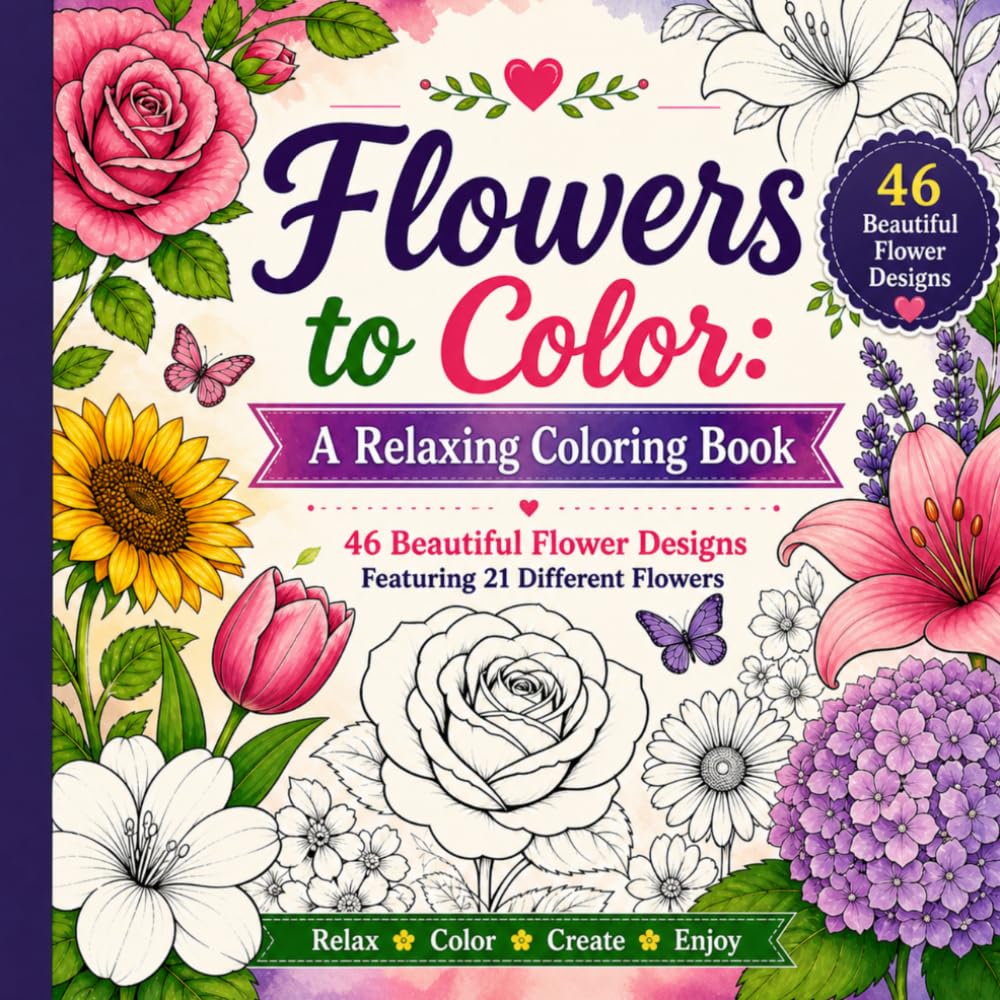 Flowers to Color: A Relaxing Coloring Book
