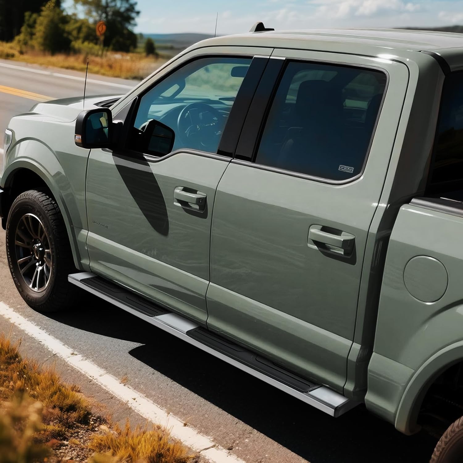 Running Boards Crew Cab for 2009 2010 2011 2012 2013 2014 2015 2016 2017 2018 Dodge Ram 1500 6.5 Inches Ridge Pattern Side Steps Bars for Truck, Mirror Stainless Steel