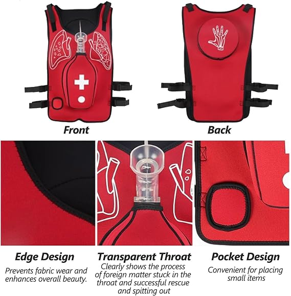 Anti Choking Device， Heimlich Practice Training Model for Nurses and Students First Aid Teaching Accessories Education,Red(Blue)