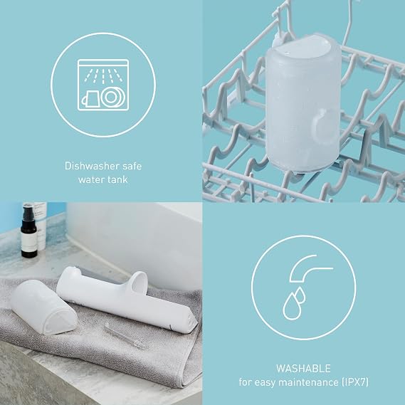 Panasonic Series 600 Water Flosser for Teeth, Cordless EW-DJ67-W311, 99.9% Plaque Remover, IPX7, 2 Ultrasonic Nozzles, 1 Orthodontic & 1 Tongue Care Nozzle, 5 Pressure Settings, Oral Irrigator, White