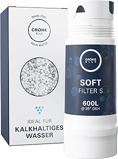 GROHE Blue, Austauschfilter Soft, S-Size, 600l Kapazität (reduziert geschmacksstörende Stoffe wie Chlor, Kalk und Mikroplastik im Trinkwasser, für Blue Home, Professional, Pure, Red), 40404001