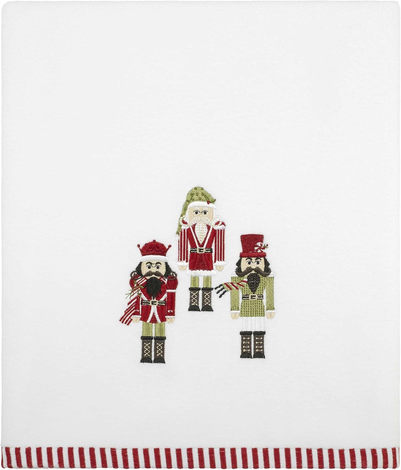 Avanti Linens - Bath Towels, Soft & Absorbent Cotton Velour, Holiday Bathroom Essentials, Set of 2 (Peppermint Nutcracker)