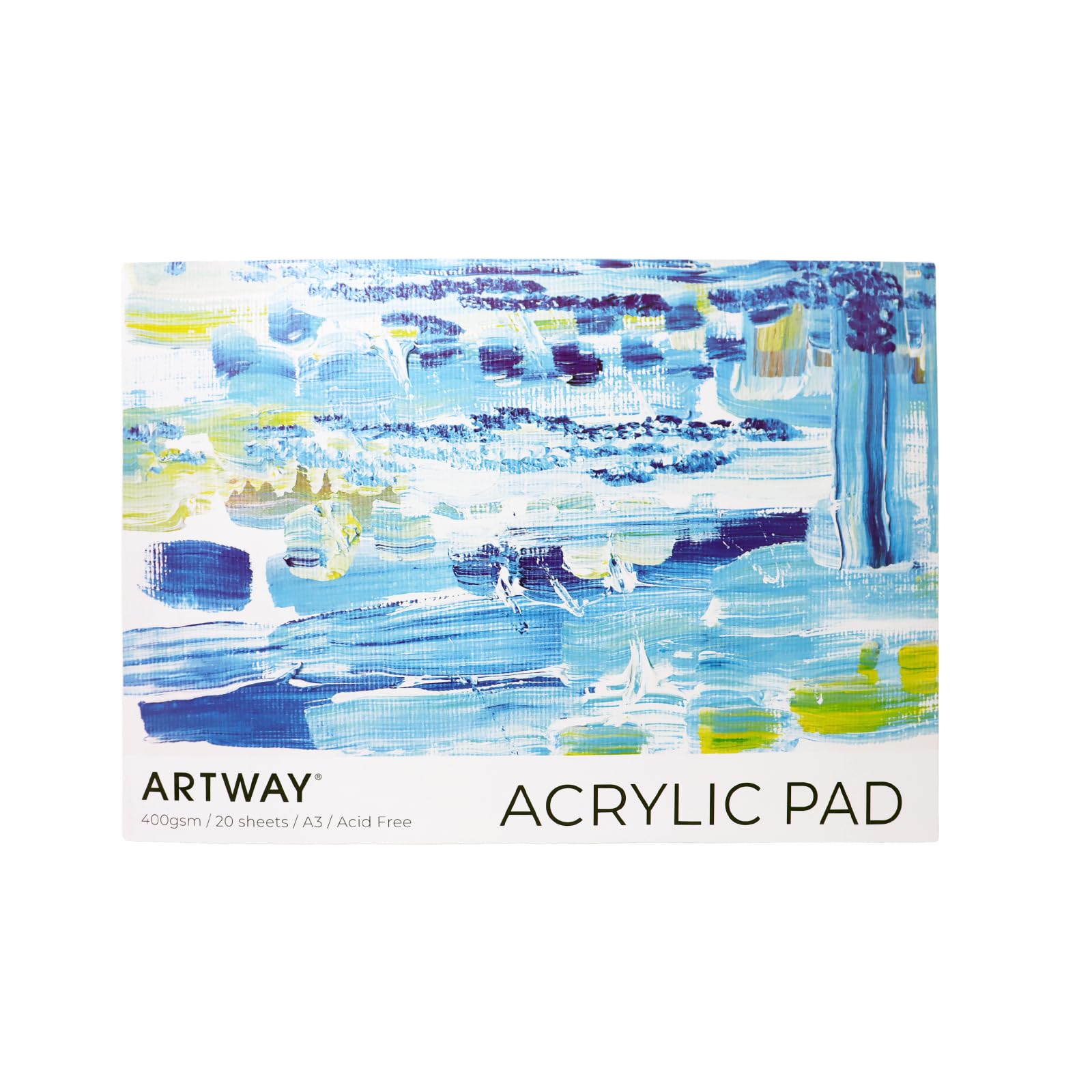 Artway A3 Acrylic Pad - 20 Sheets of 400gsm Pre-Primed Canvas-Feel Paper