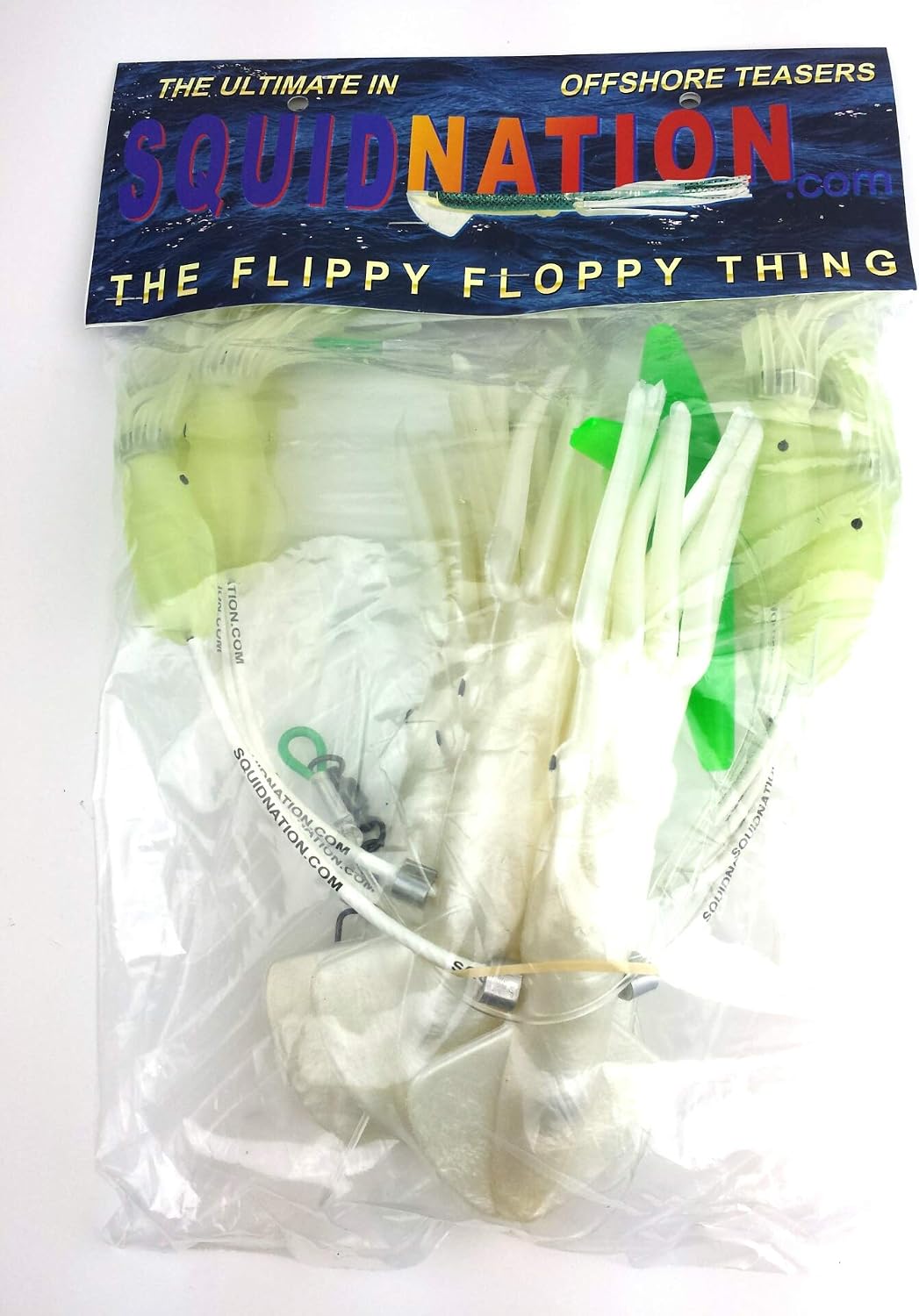 Squidnation Pearl Super Glow Flippy Floppy Thing or Billfish Edition Fishing Daisy Chain Tuna & Marlin Magnet