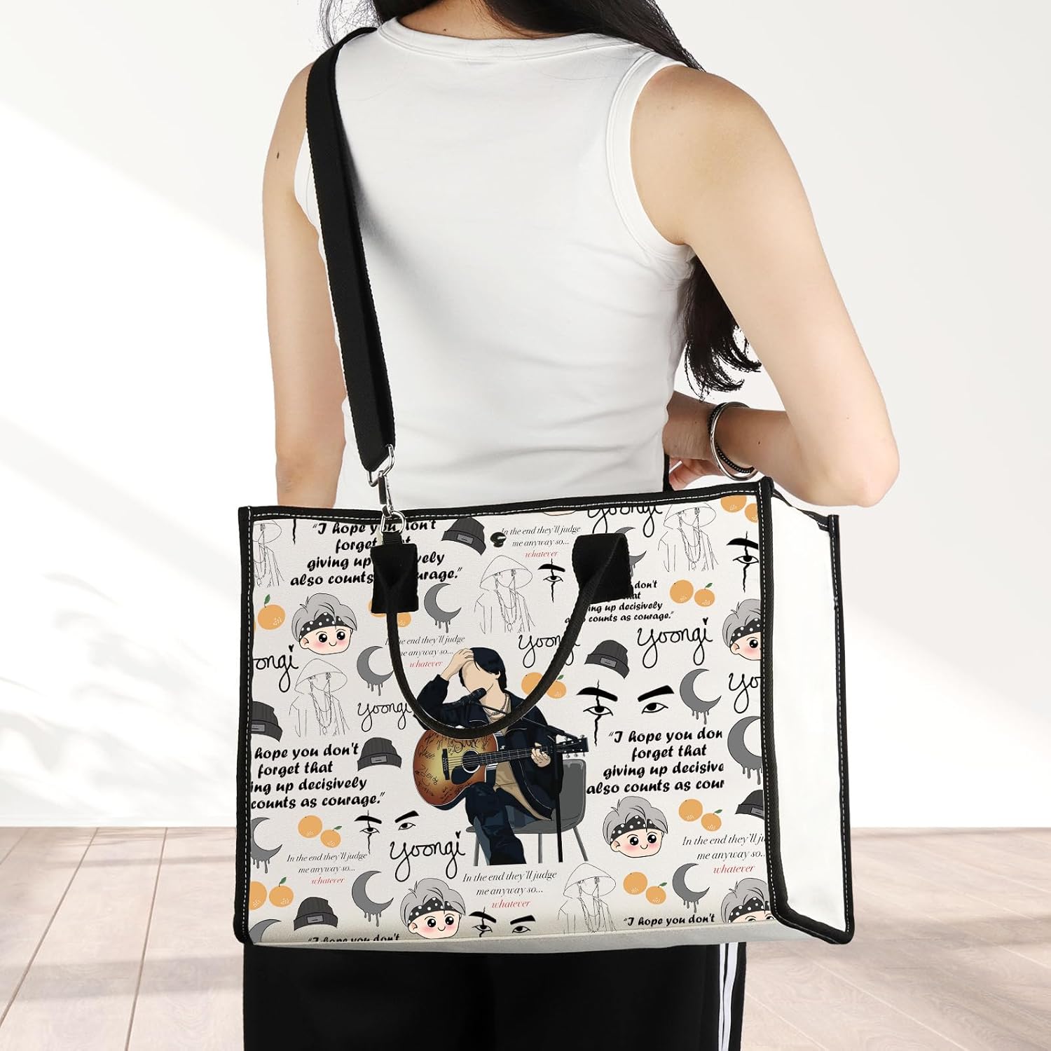 JNIAP Korean Group Tote Bag Korean Music Gift I Hope You Don't Forget That Giving Up Decisively Also Counts As Courage Gift - Image 7