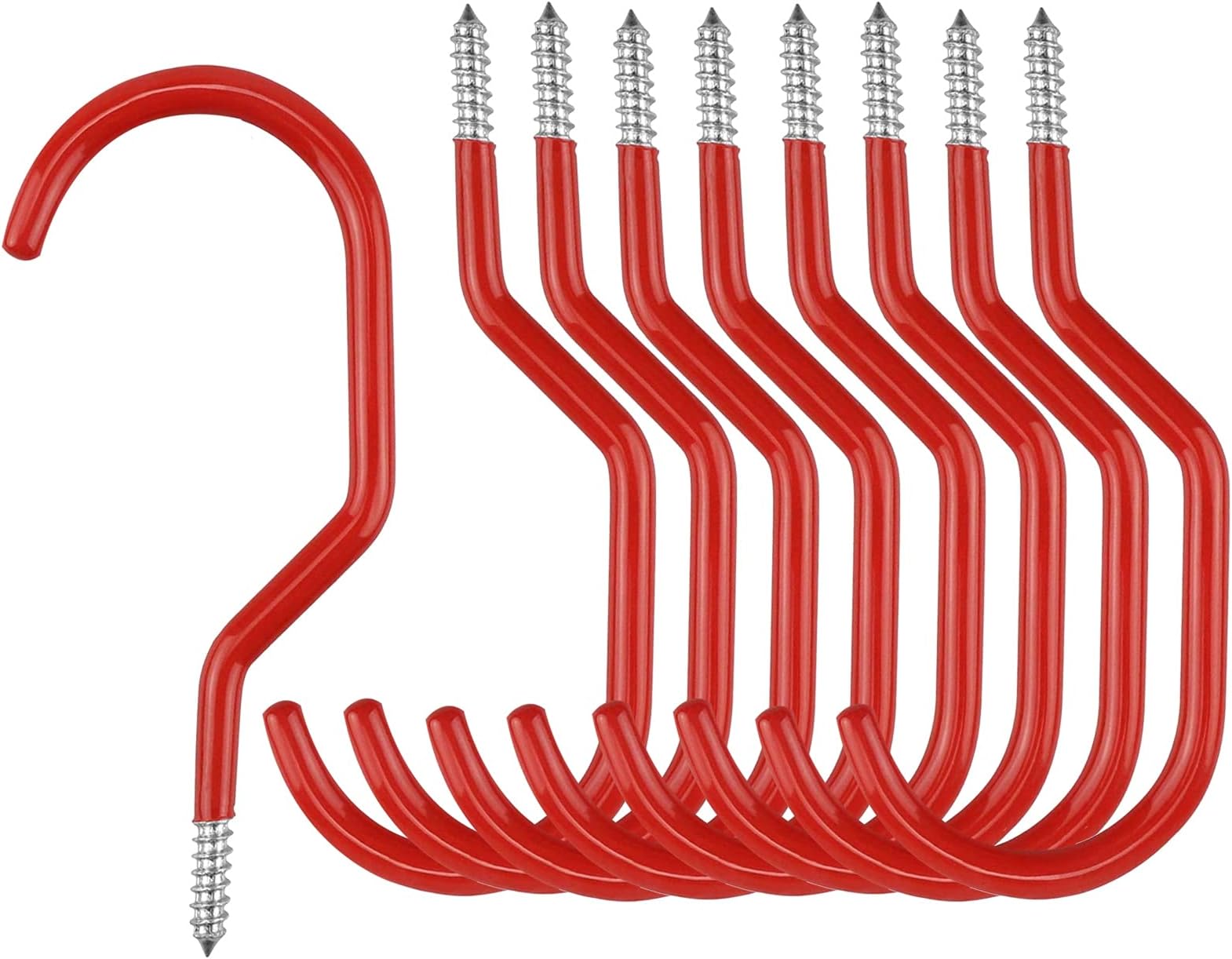 Garage Storage J Screw Hooks，6 Pack Heavy Duty Rubber Coated Extra-Large Bike Storage Hook Rack Stands Accessories Screw in Hook for Hanging Garage Ceiling Wall Bicycle Storage, Utility Tool Hanger