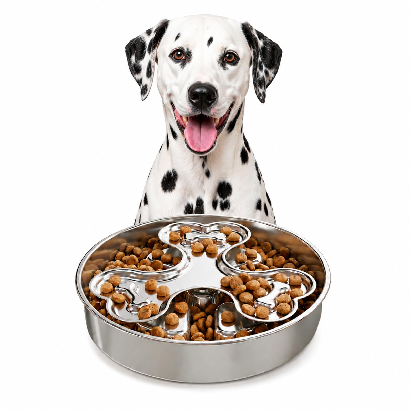 Kactoily 304 Stainless Steel Slow Feeder Dog Bowls, 2.5-3 Cups Capacity