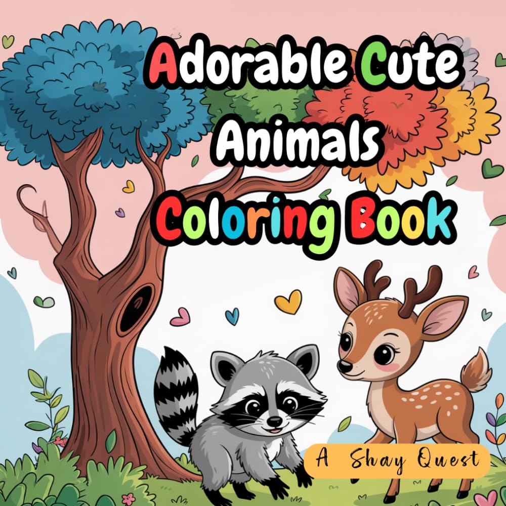 Adorable Cute Animals Coloring Book: A relaxing and creative coloring book filled with adorable animals for kids and adults.