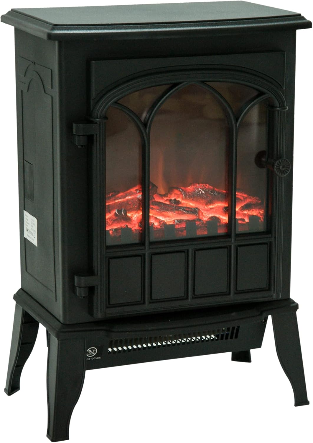 Homcom cheminee electrique sur pied noir