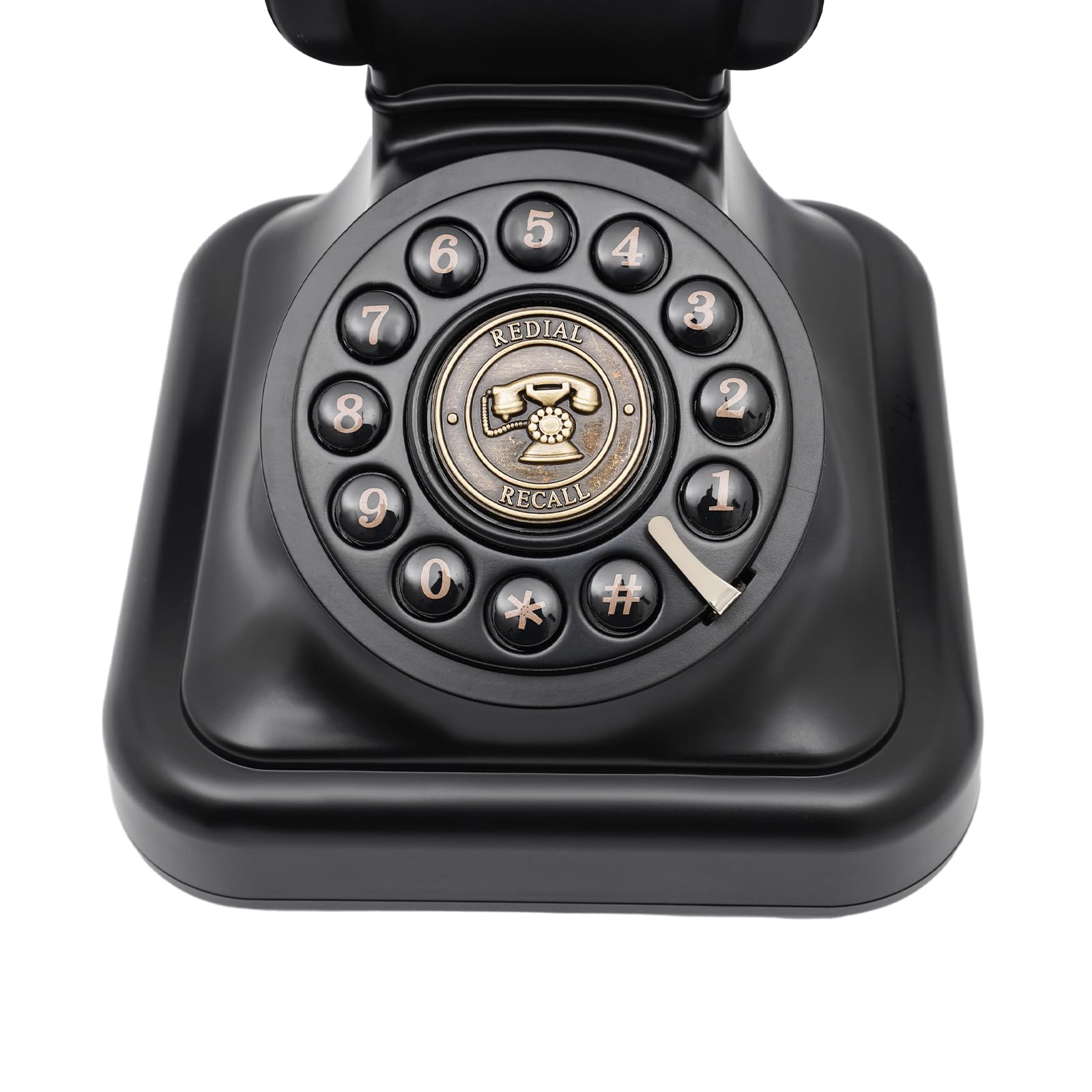 Retro-Festnetztelefon Vintage Telefon Klassisches Schnurgebundenes Tischtelefon mit Wählscheibe und Schnur als Nostalgie Festnetztelefon