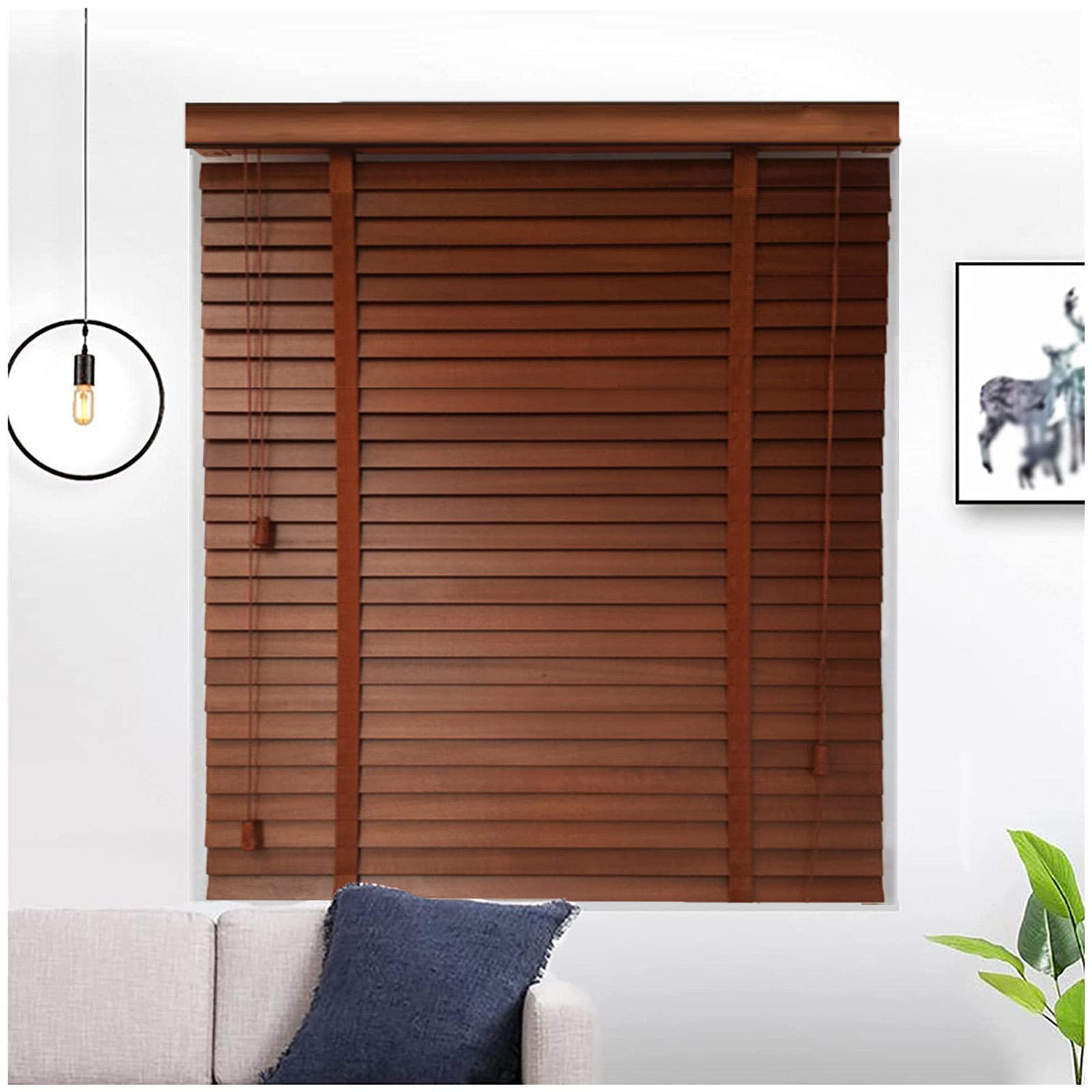 Horizontal Venetian Blinds, 60/80/100/120/140cm Solid Wood Window Blinds, Wooden Venetian Blinds, Blackout Blinds, Day and Night Roller Shades,WxH-140x200cm/55 x 79in