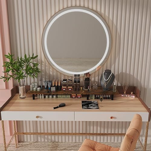 Miniatura 6 de WEGASTU Soporte elevador grande de doble monitor de 43.3 pulgadas, almacenamiento de oficina en casa para accesorios de escritorio, escritorio