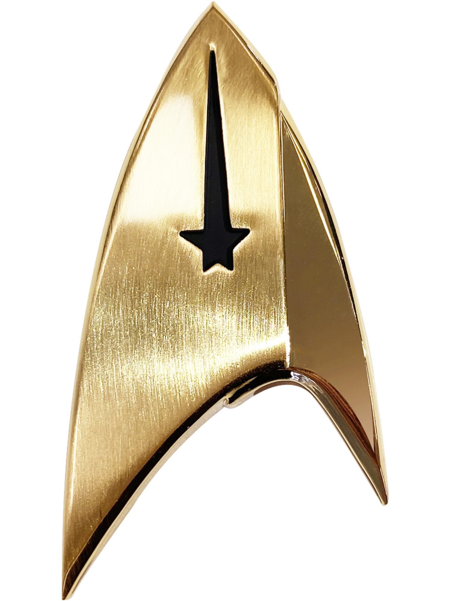Smiffys 51609 oficjalnie licencjonowana odznaka Star Trek Discovery, unisex, dorosły, złoty, jeden rozmiar