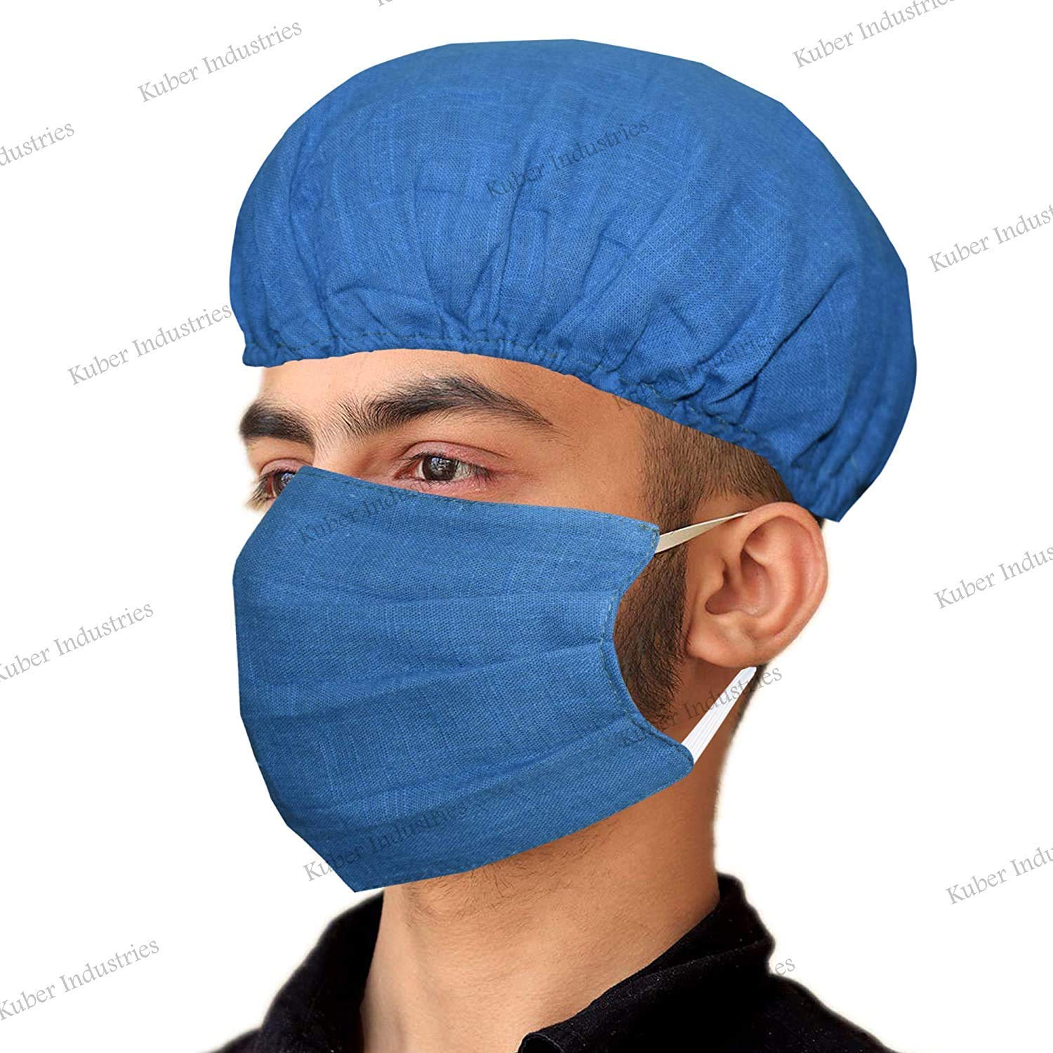 Kuber Industries Cotton 2-Layer Reusable Anti Pollution Mask with Surgeon Caps (Blue, MASK46392) - Pack of-4 (B088XLL582) Amazon Price History, Amazon Price Tracker