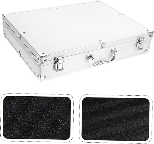 Miniatura 5 de Mikinona Estuche de vuelo con cerradura portátil de aleación de aluminio rígido, caja de herramientas, estuche de transporte duradero para