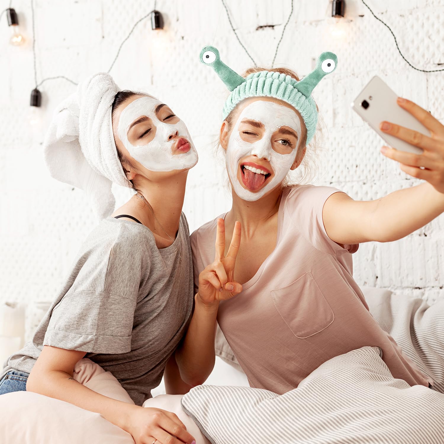 3Pcs Snail Makeup Headband Fascia Capelli per Trucco Carino Spa Headband Morbido e assorbente Skincare Headband per lavare il viso, doccia, sport, yoga (Bianco sporco, rosa, grigio