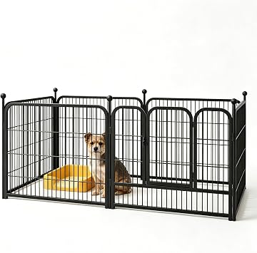 Dog Playpen 6 Panel, Heavy Duty Iron Pet Exercise Fence