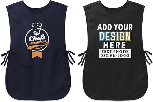 Miniatura 6 de TEEAMORE Delantal de zapatero personalizado unisex con bolsillos para pintar limpieza delantal impermeable texto personalizado logotipo imagen