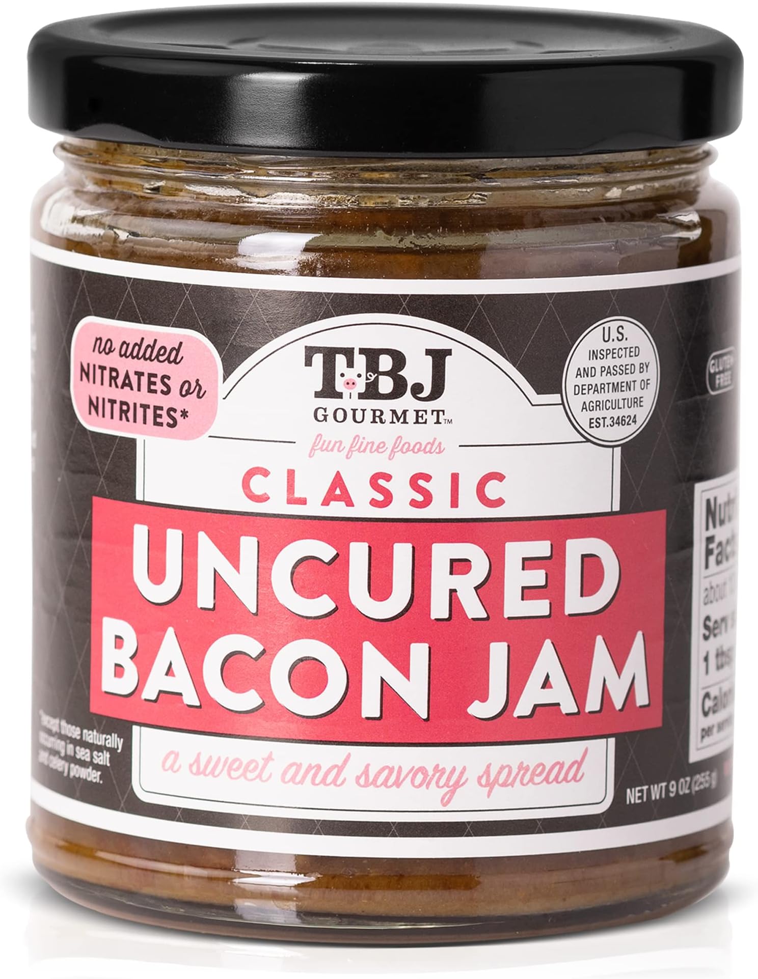 TBJ Gourmet Classic Bacon Jam - Bacon Top Ingredient - Premium Spread No Preservatives