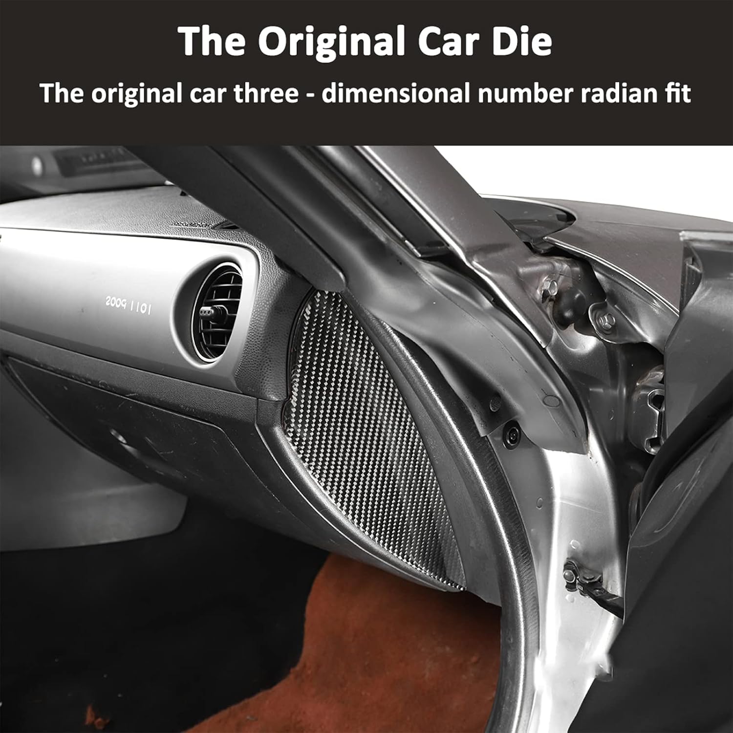 Soft Carbon Fiber 3D Sticker Car Door Anti-Collision Cushion Panel Sticker,for Mazda MX-5 NC RF Miata 2009 2010 2011 2012 2013 2014 (Black Carbon Fiber)