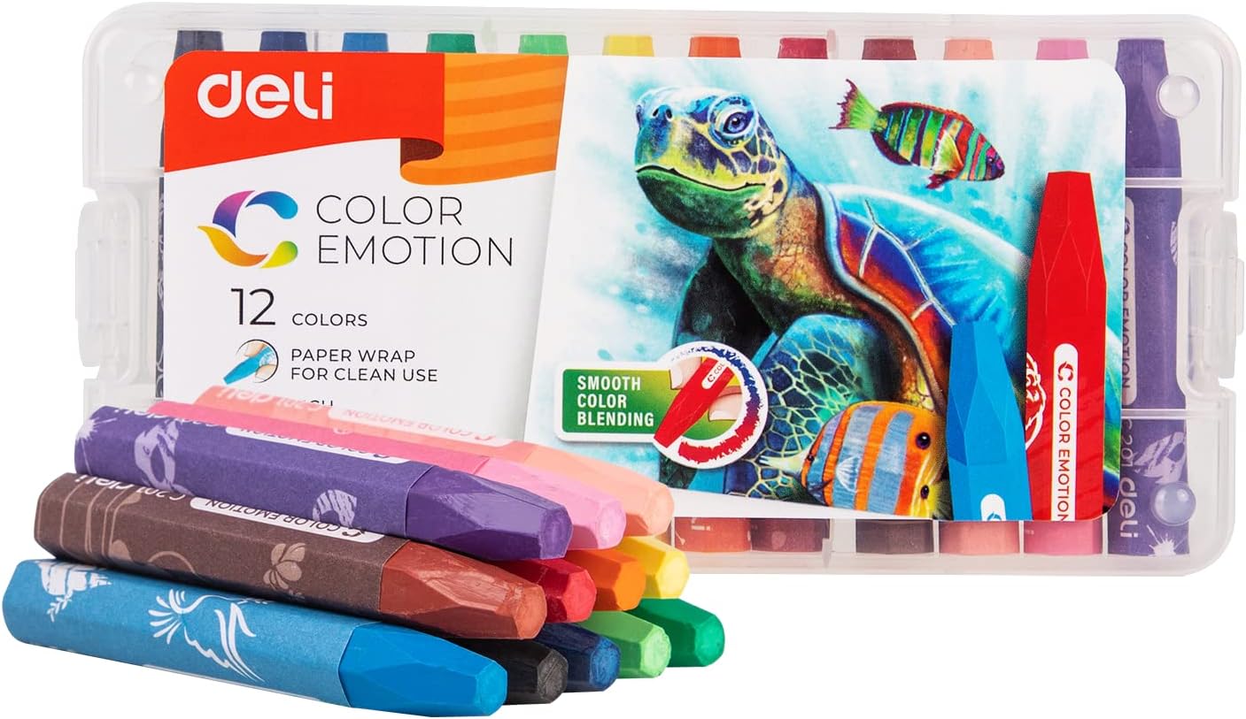Deli Plastik Kutu Pastel Boya 12'li ColorKids