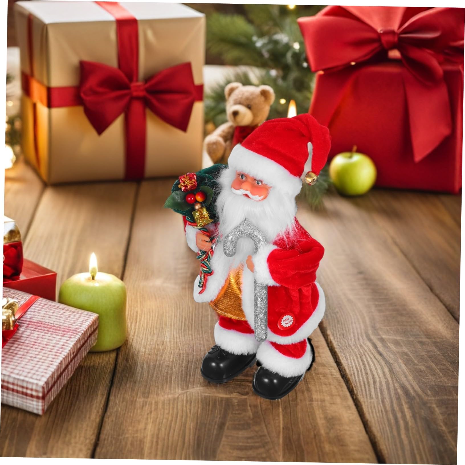 Toyvian Juguete De Papá Noel Eléctrico Musical para Decoración Navideña y Fiestas con Movimiento y Luces para Infantiles y Ambientación Festiva