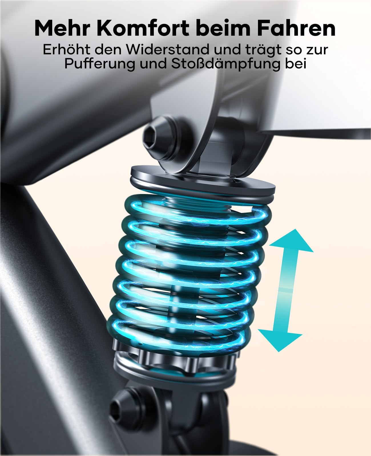 [2026 Aktualisierte] Heimtrainer Fahrrad mit APP und Herzfrequenz, Ergometer Mit Stoßdämpfungssystem, Ultraleise<20db, Einstellbarer Magnetwiderstand, 15KG Schwungrad, Hometrainer Bis 160KG
