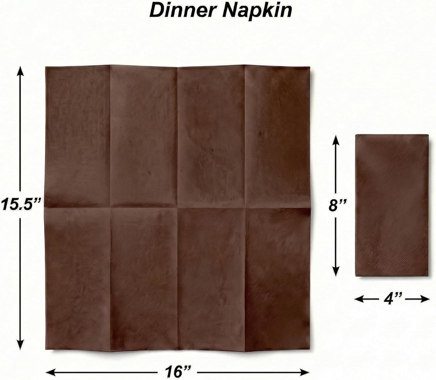 AMERICAN HOMESTEAD Paper Napkins - Brown Disposable Linen-Like Dinner Napkins - Restaurant-Quality Table Serviettes for Weddings, Parties, and Events - 15.75" x 15.75" - 50 Count