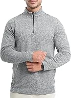 Vista 3 de Sudadera de manga larga con forro polar UPF50+ para hombre, con cremallera de un cuarto, sudadera de golf