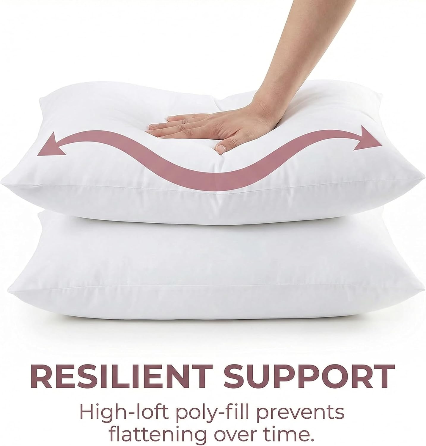 Linens Pillow Inserts (Set of 2) - Soft Throw Pillows for Couch Sofa with High Capacity Microfiber Filling Maintains Shape (20 x 20 in)