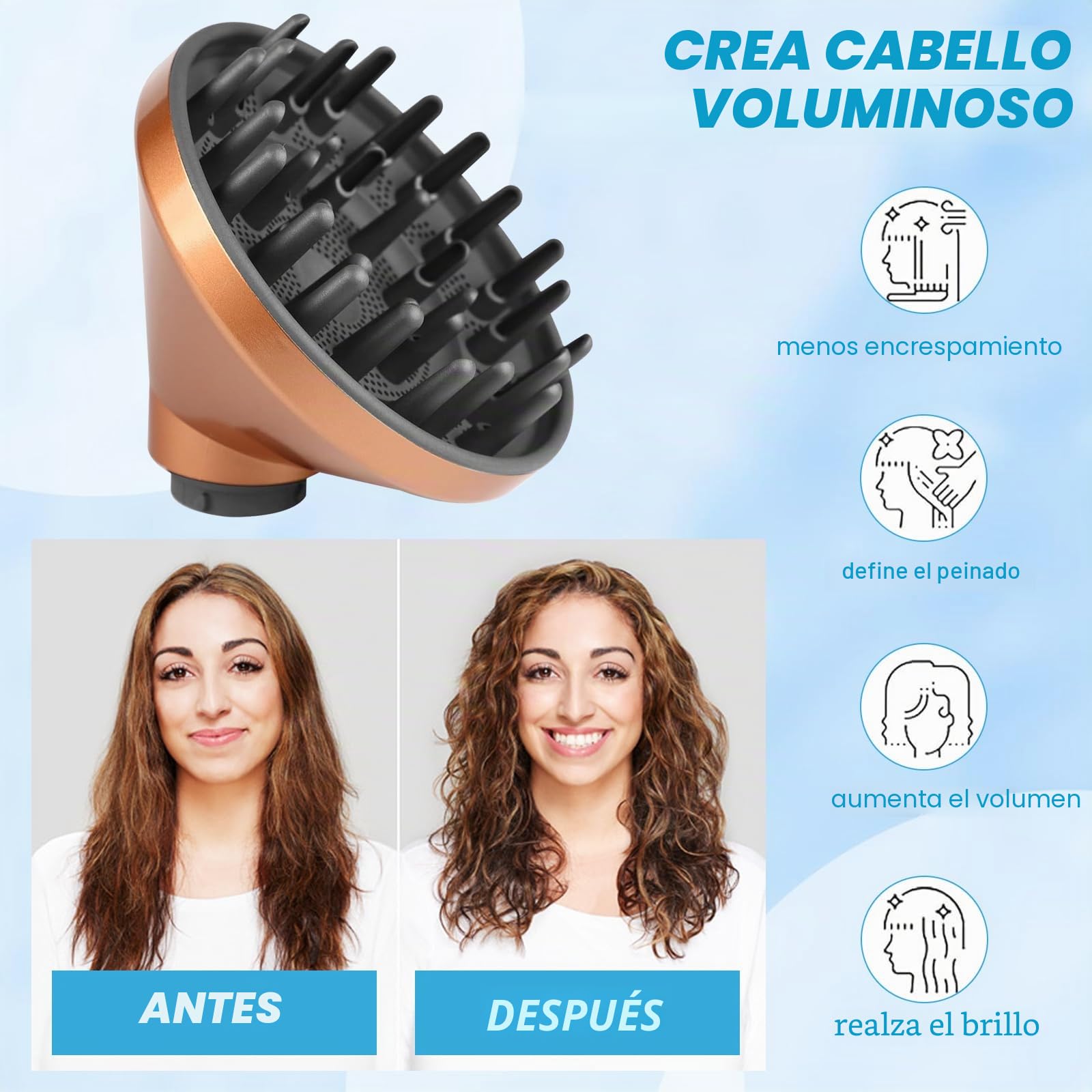 Boquilla difusora para Dyson para Airwrap, accesorio difusor actualizado para Dyson Airwrap HS05 HS03 HS01, boquilla difusora para secador de pelo, convertible para Dyson Airwrap Styler en secador de