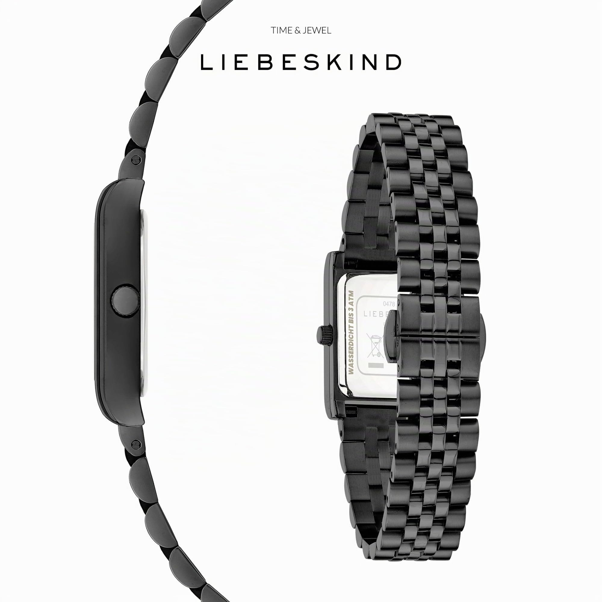 Liebeskind Berlin Damen Armbanduhr – Vintage Quarzuhr 21 x 31,5 mm – Rechteckiges Gehäuse – Edelstahlarmband – 3 ATM wasserdicht – Perfekt für den Alltag