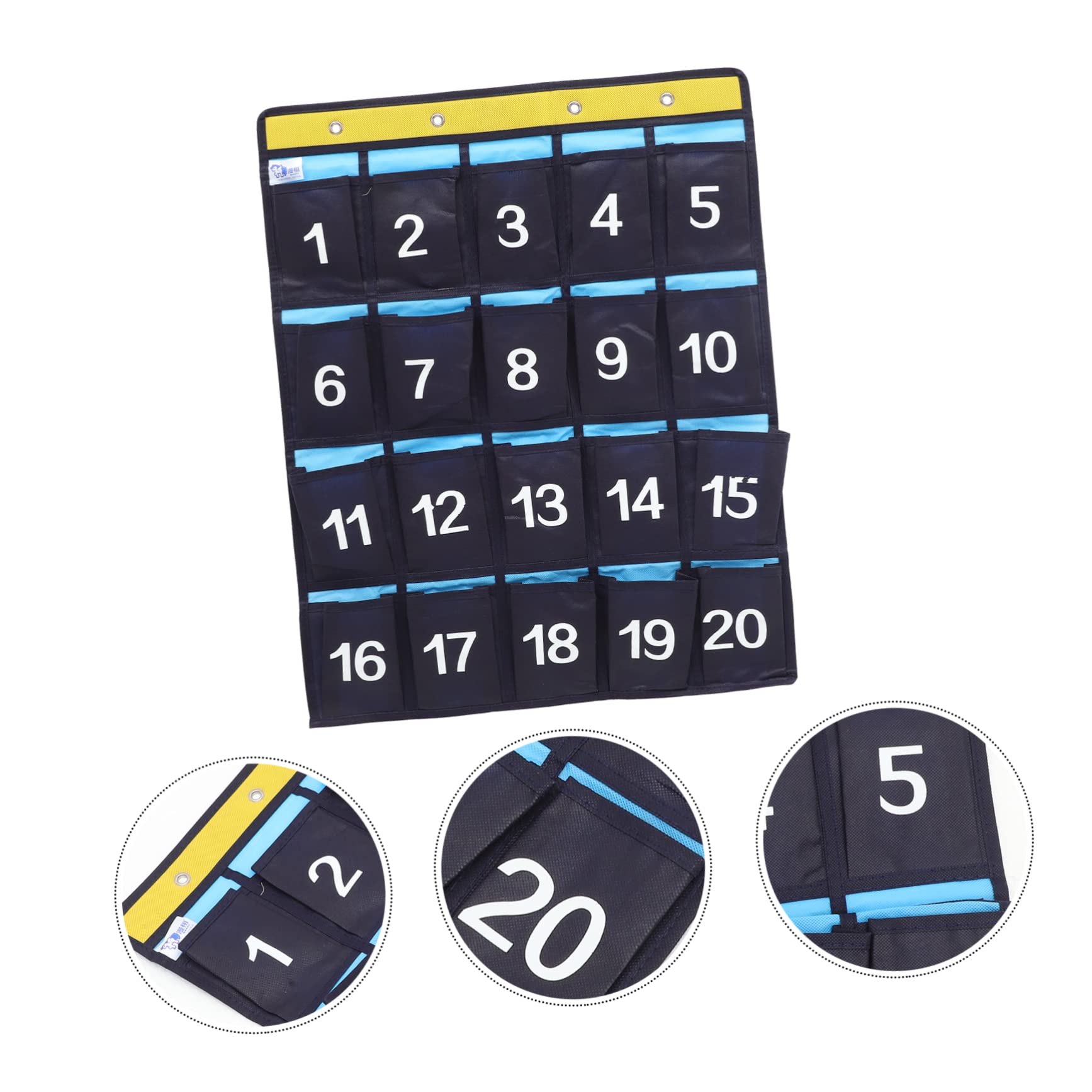 NUOBESTY Numbered Pocket Chart Organizer for Classroom 20 Pockets Hanging Chart Organizer Wall Door Storage Holders for Cell Phones Calculators Classroom Office Home Supplies - Image 4