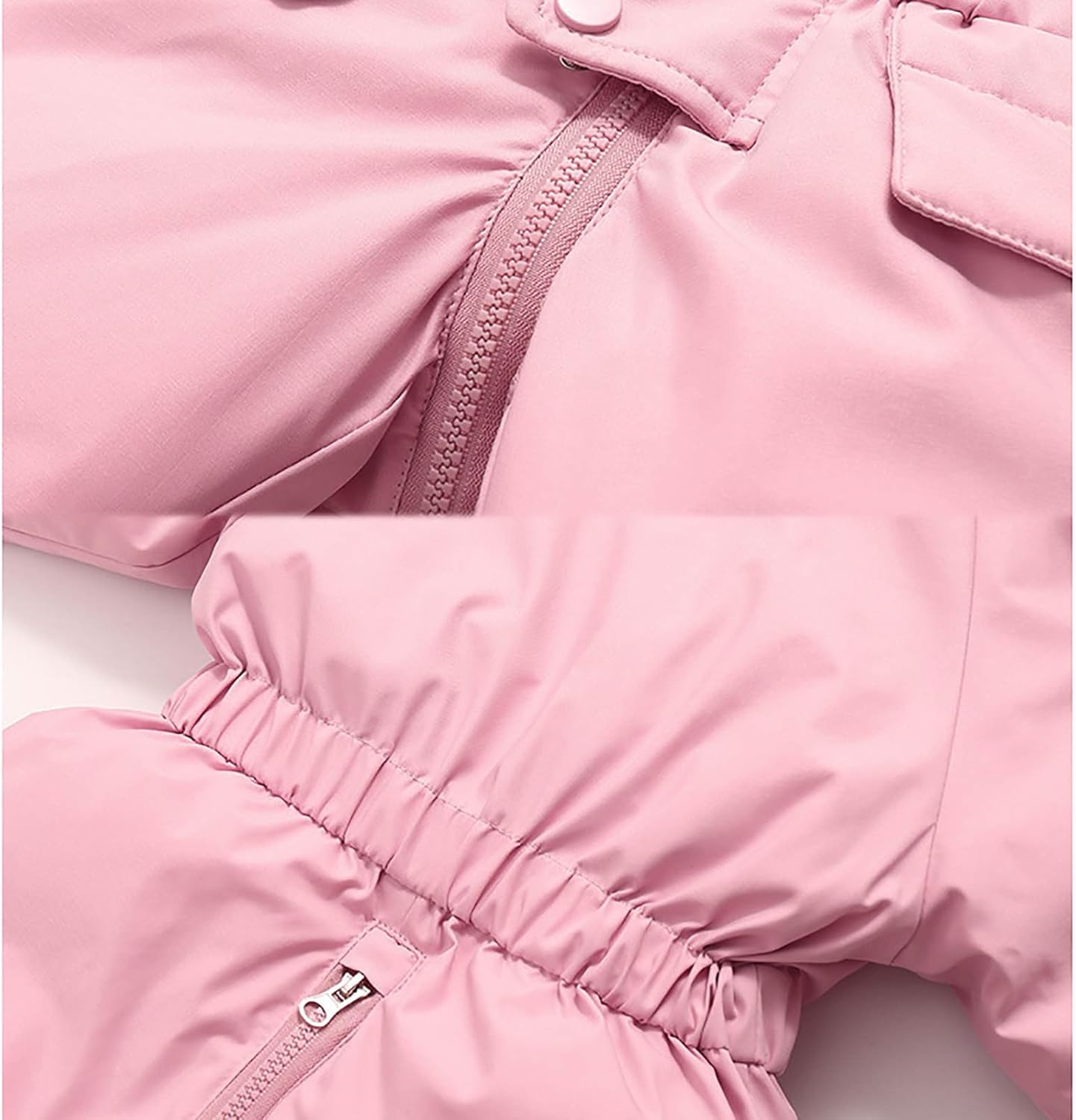 Boys Girls Winter Snowsuit One-Piece Hooded Romper with Faux Fur - Insulated Puffer Jumpsuit Ski Snow Play