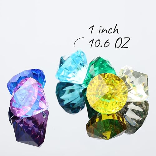 Miniatura 2 de Entervending Gemas acrílicas  Relleno de jarrón acrílico de diamantes grandes  Cuentas de diamante  10.58oz  Piedras preciosas de plástico de