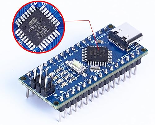 Miniatura 2 de OSOYOO 3pcs Nano módulo en+mega+328P-AU CH340 5V16M USB-C Micro-controlador Junta para Arduino Nano V3.0