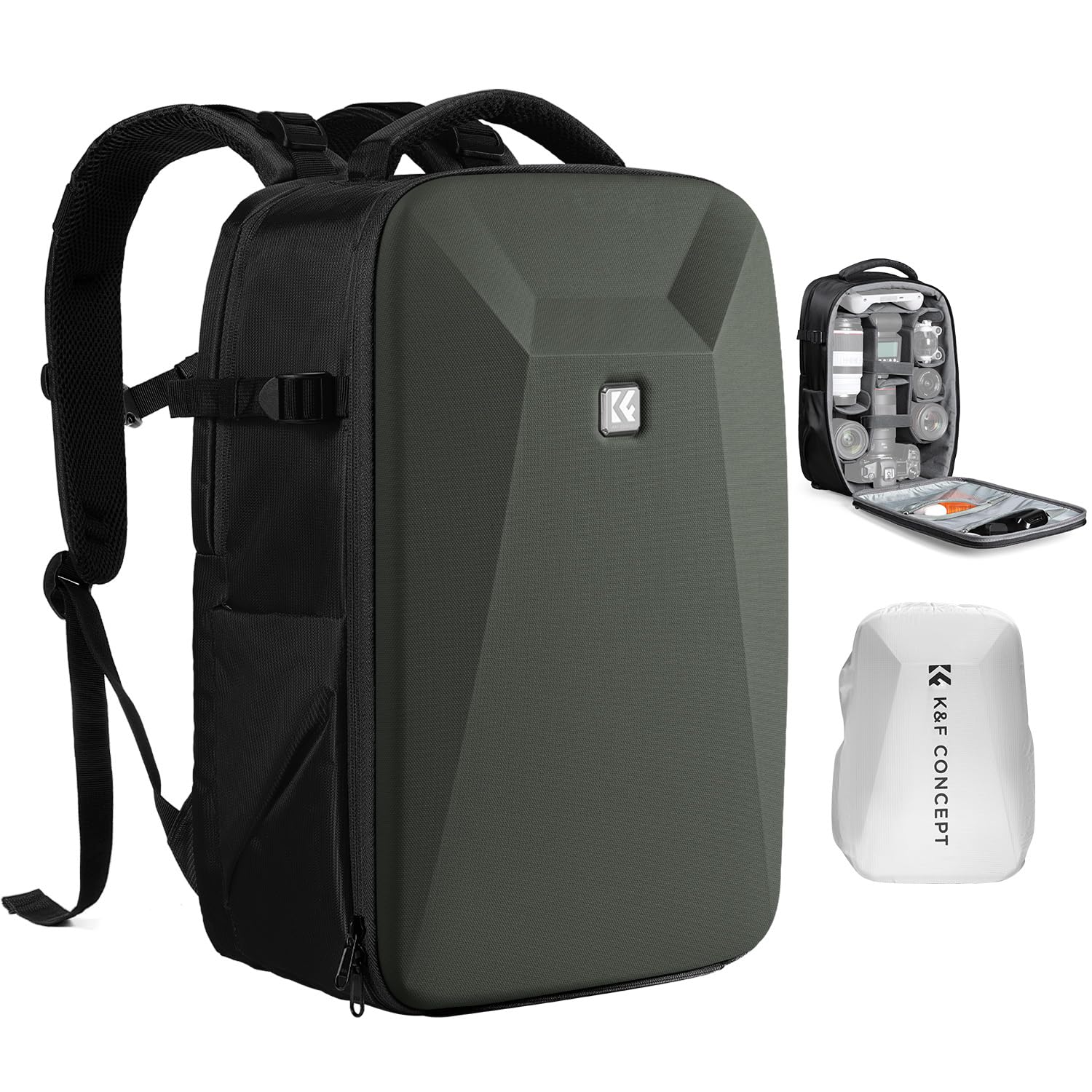 K&amp;F CONCEPT Camera Backpack,Hardshell Photography DSLR Camera Bag