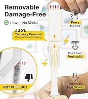 Vista 4 de Large Picture Hanging Strips Heavy Duty, Damage Free Picture Hangers for Walls without Nails/Tools, Wall Sticky Hook and Loop Adhesive Strips Kit