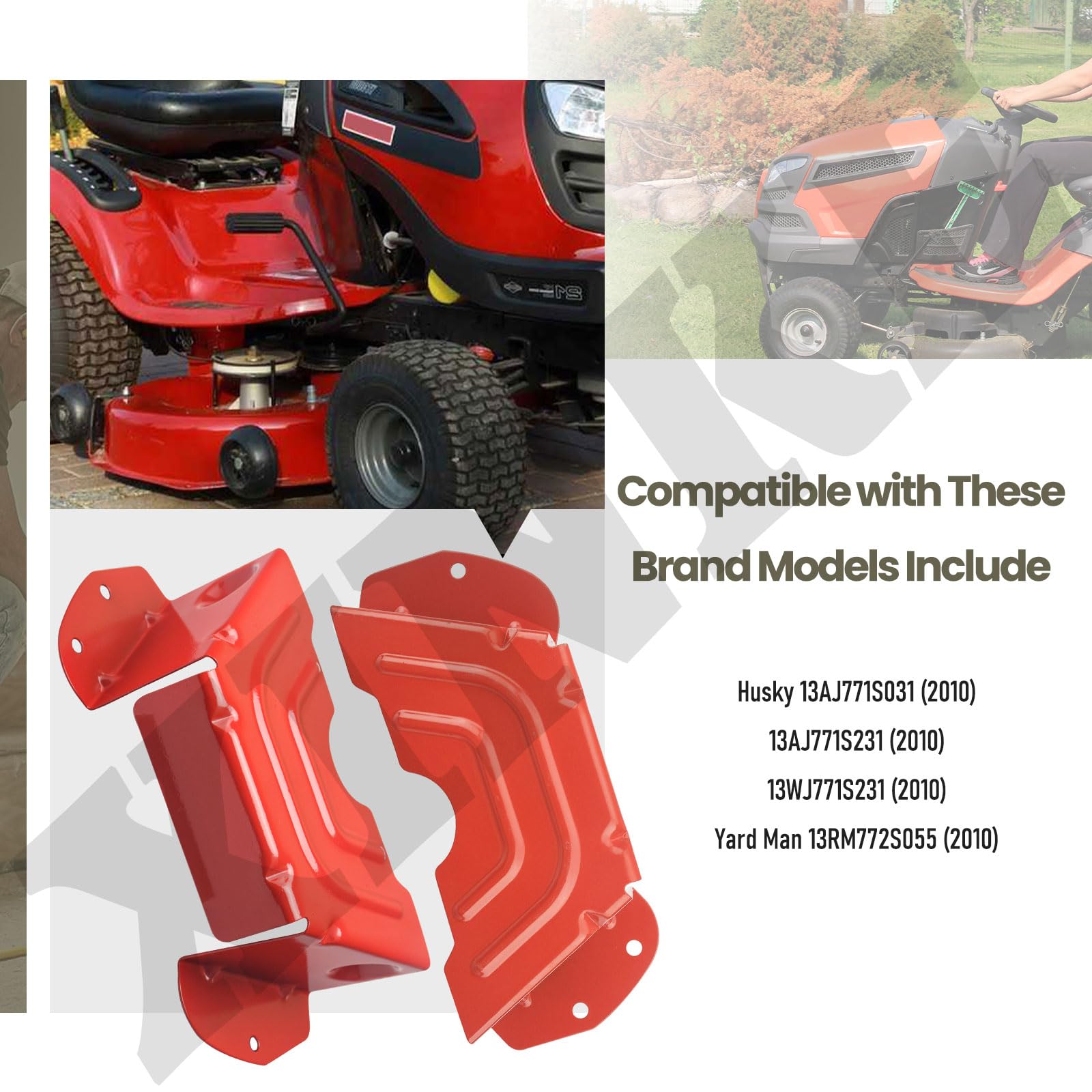 Piezas para cortacésped 783-06424A-0638 42" 46" Cubierta de protección para correa de polea de husillo de cubierta compatible con MTD y Troy-Bilt y Craftsman cortacésped, paquete de 2 (rojo)