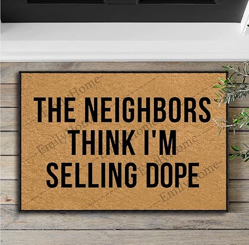 Miniatura 2 de The Neighbors Think I'm Selling Dope 01 - Felpudo antideslizante para entrada interior, parte trasera de goma, perfil bajo para puerta delantera y