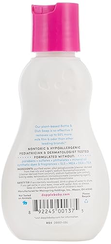 Miniatura 3 de El paquete de plato para bebé Dapple incluye biberón y líquido para platos, tamaño de viaje de 3 onzas líquidas y botella de 16.9 onzas líquidas, 2