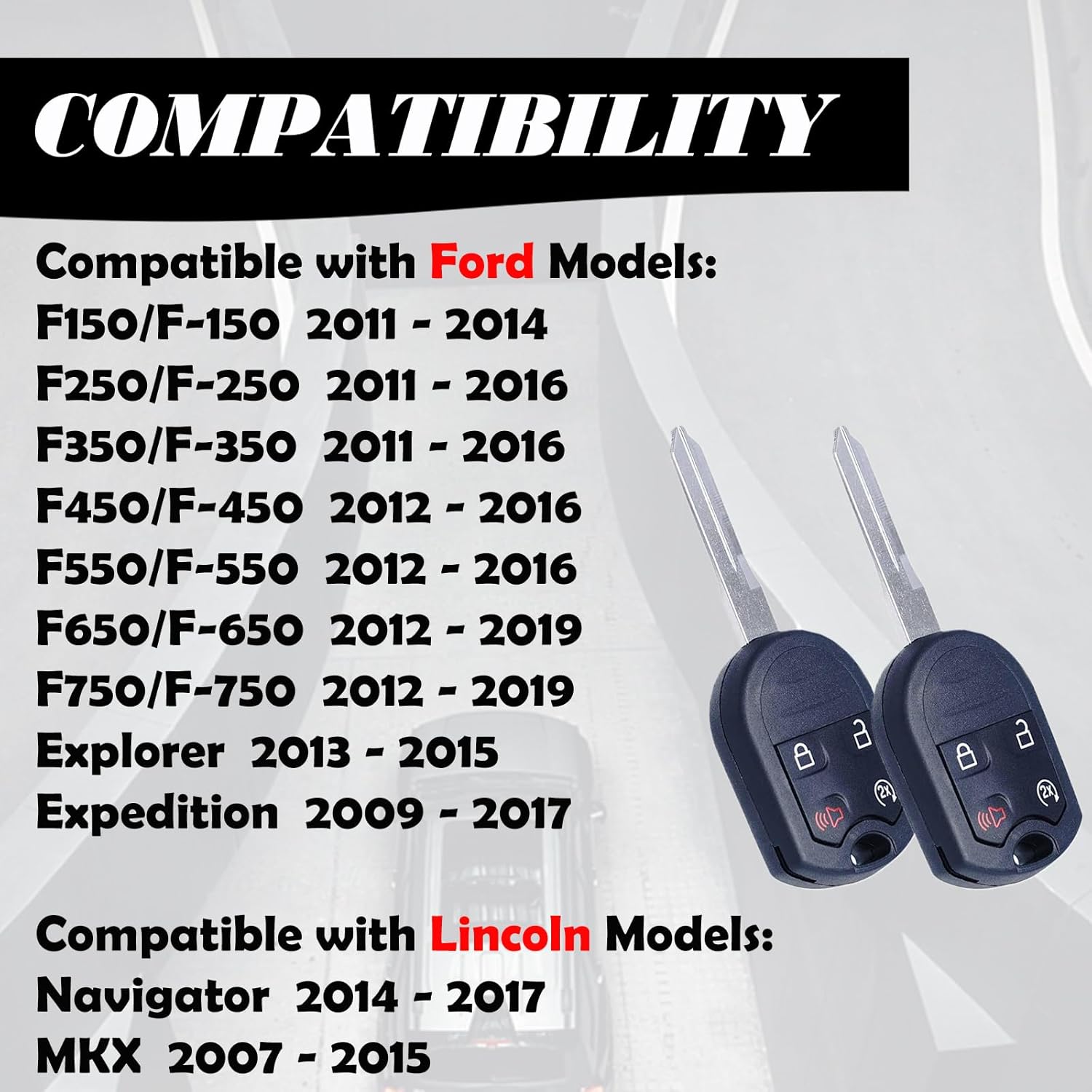 MechanMagic Key Fob Replacement Fits for CWTWB1U793 Ford F-150/F150 2011-2014 F-250 F-350 Super Duty 2011-2016 F-450 F-550 F-650 Explorer Expedition 2009-2017 Keyless Entry Remote Start Control Sets 2 - Image 4