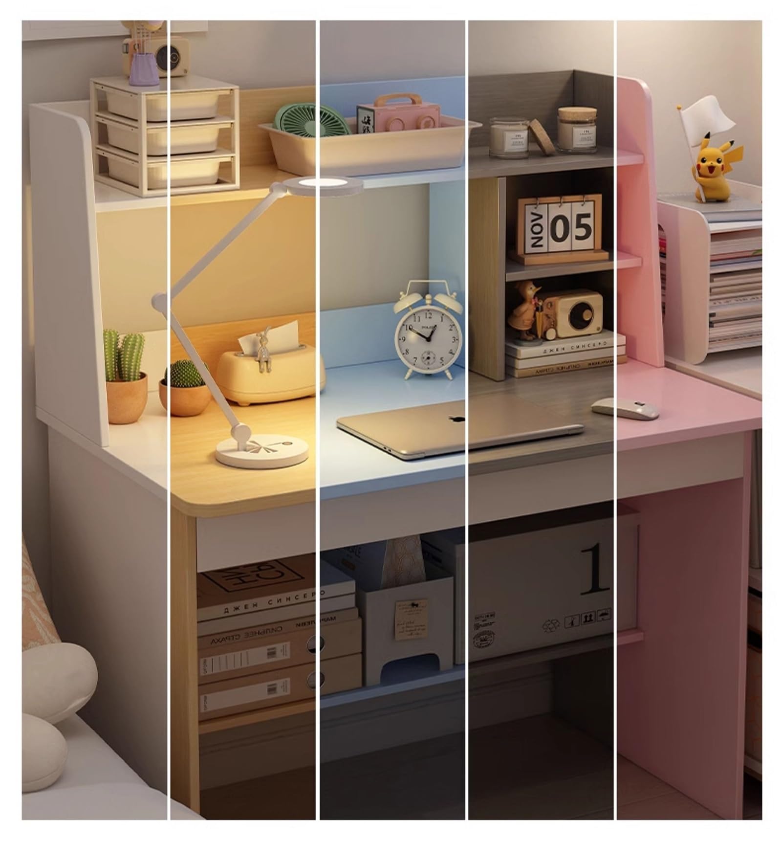 Kinderschreibtisch schreibtisch holz Kindertisch- und Stuhl-Sets,31.5*15.7*42.1in Kinderschreibtisch mit Schubladen und Ablagefächern, Lesen/Lernen/Schreiben für Mädchen und Jungen Kinderzimmermöbel(P
